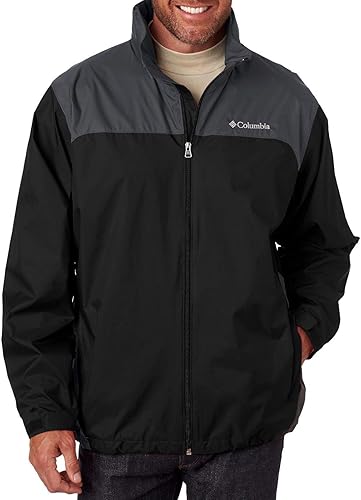 Chamarra para lluvia con capucha escondida y cierre delantero Columbia Glennaker Lake, XXXL, Negro (Black Grill)