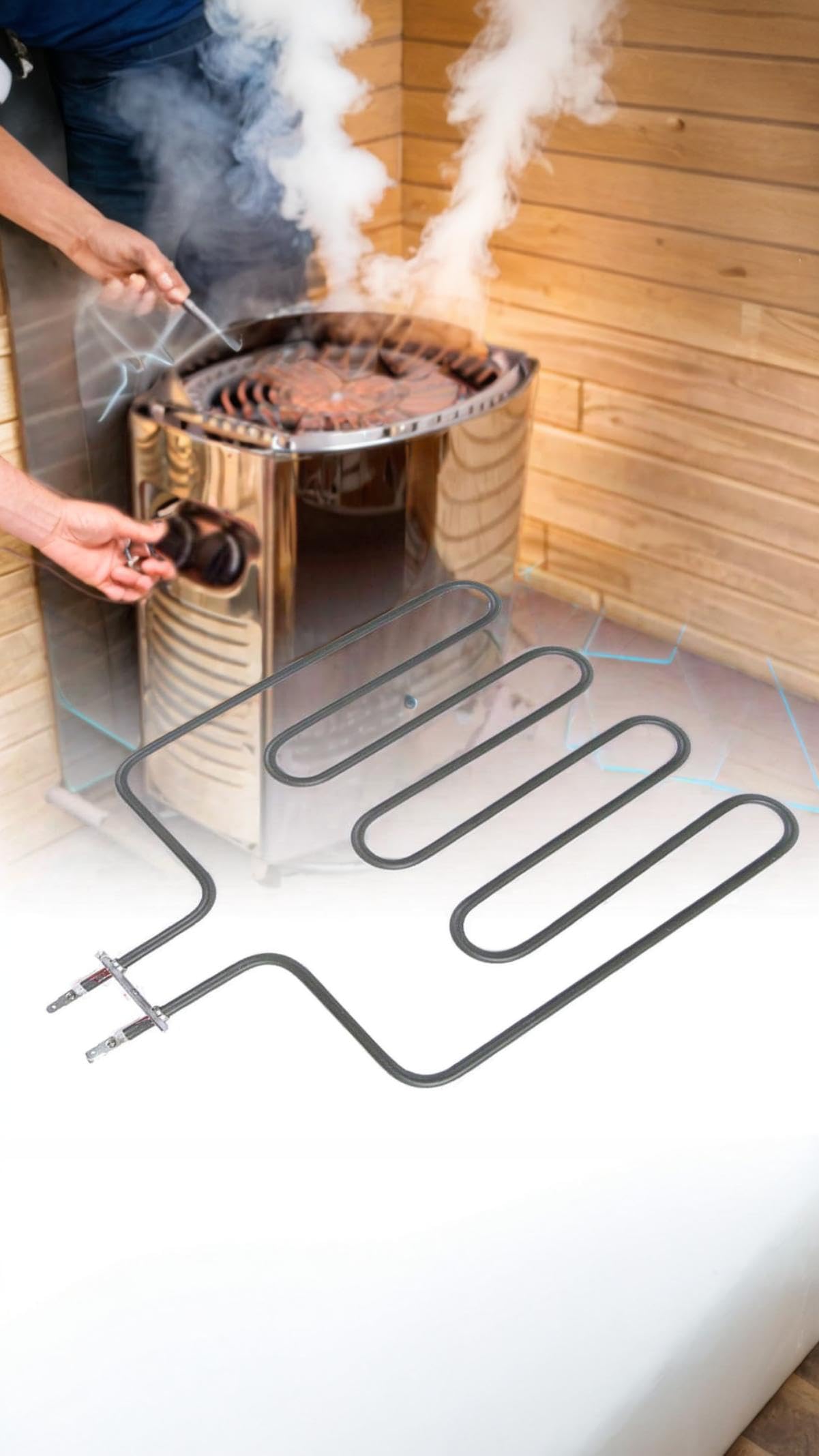 Sweet seven Stainless Steel Sauna Heating Element - Durable Electric Even Heating for Home, Bathroom, Salon, Hotel, Fitness Center - Practical Sauna Stove Element