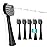 Replacement Brush Heads for Waterpick Sonic Fusion 2.0 - Flossing Toothbrush Head for Water pik with Color-Coded Rings & Hygienic Caps - 5 Pack Black Hard Bristles - Compact Size