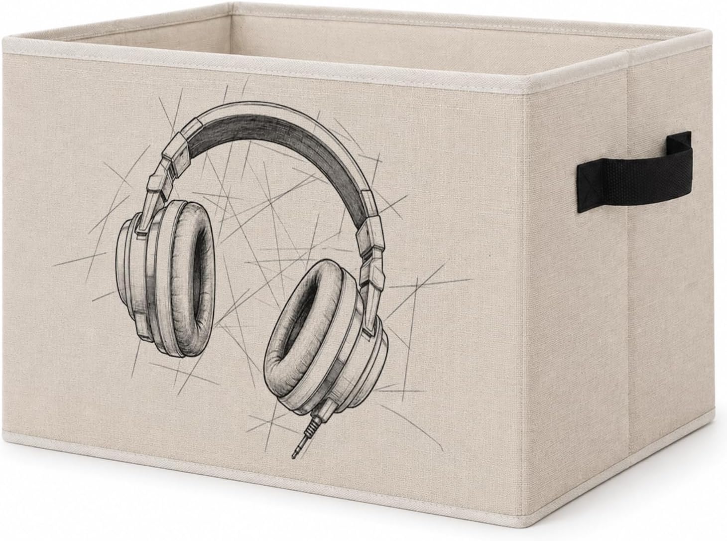 Vintage Headphone Storage Box Bins with Handles
