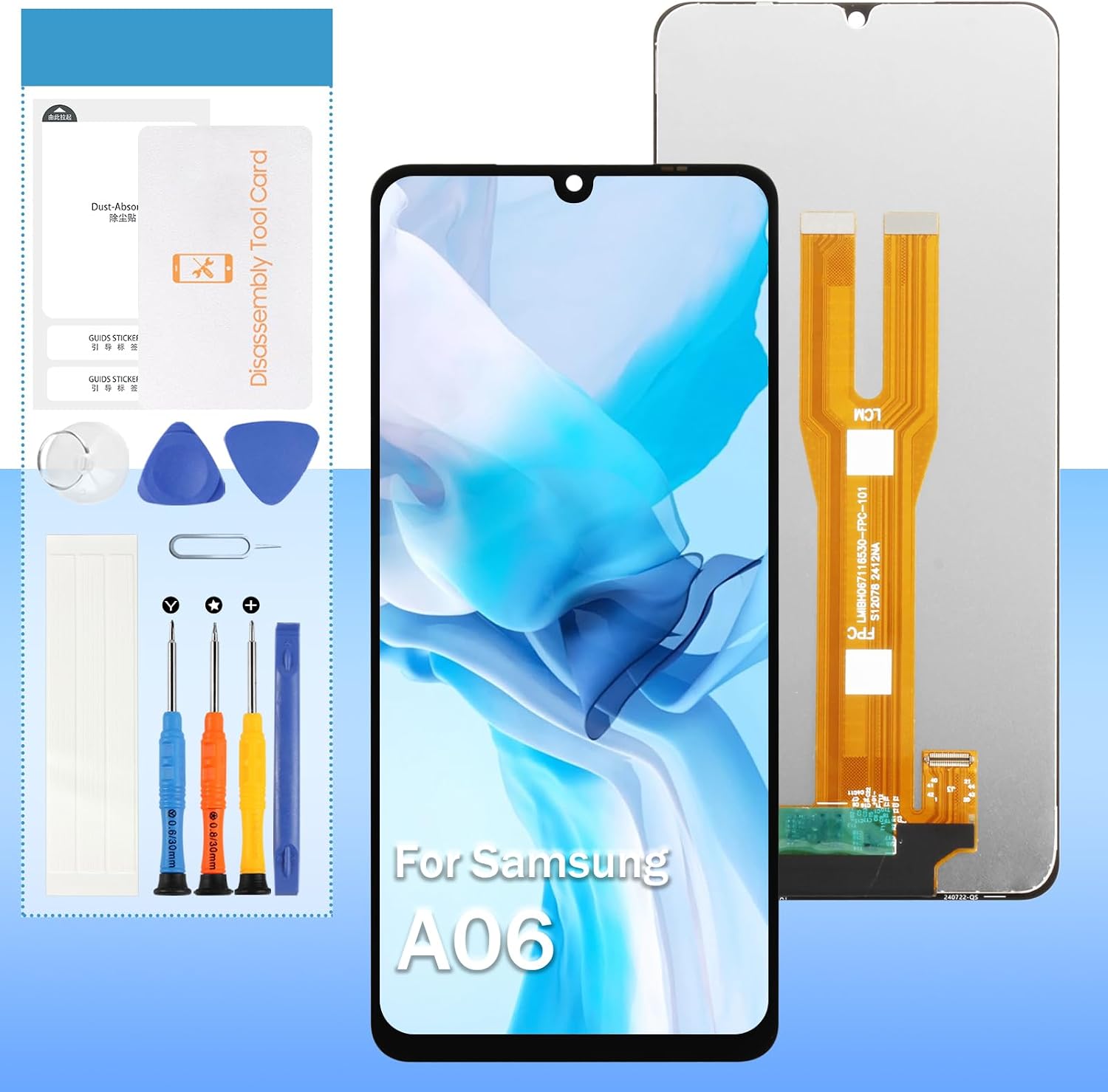 Original for Samsung Galaxy A06 Screen Replacement,for Samsung A06 4G SM-A065F, SM-A065F/DS, SM-A065M, SM-A065M/DS 6.7“ LCD Display Touch Digitizer Glass Assembly
