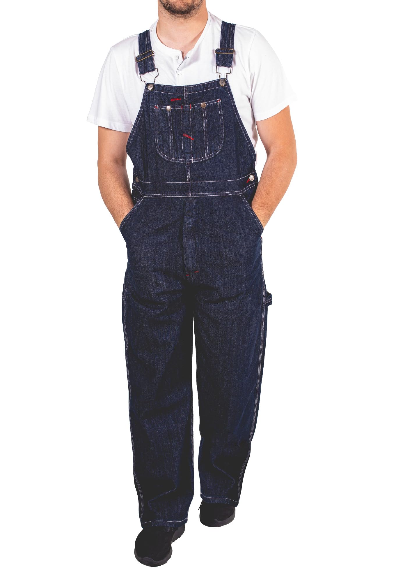 Juicy Trendz Mens Bib Overalls – Heavy Duty Work Dungarees for Men, relaxed fit denim bib and brace overalls with adjustable shoulder straps & deep multi pockets