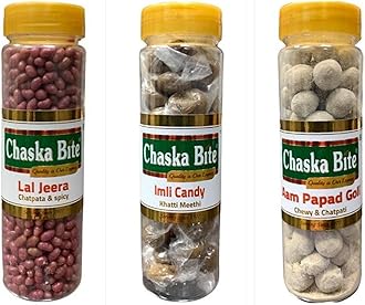 Aam Papad Goli (115 grams) Imli Jhatka (100 grams) Lal Jeera (140 grams) Pack of 3 | 355 grams CHATPATI,