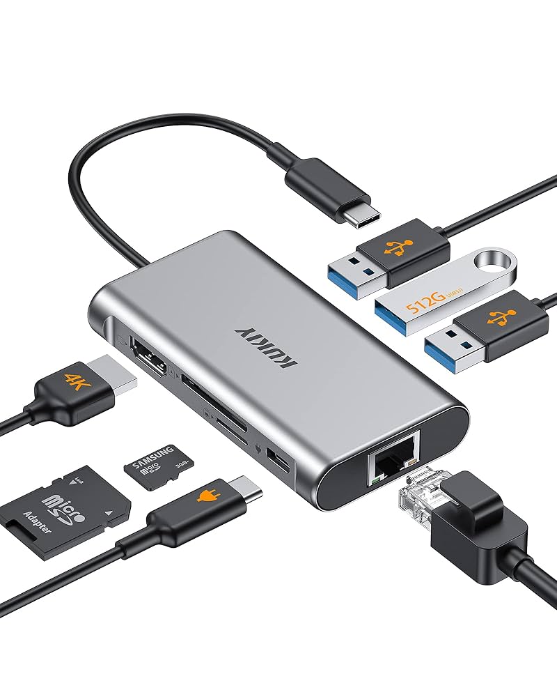 Amazon | USB C ハブ 8-in-1 4K HDMI KUKIY ギガビット