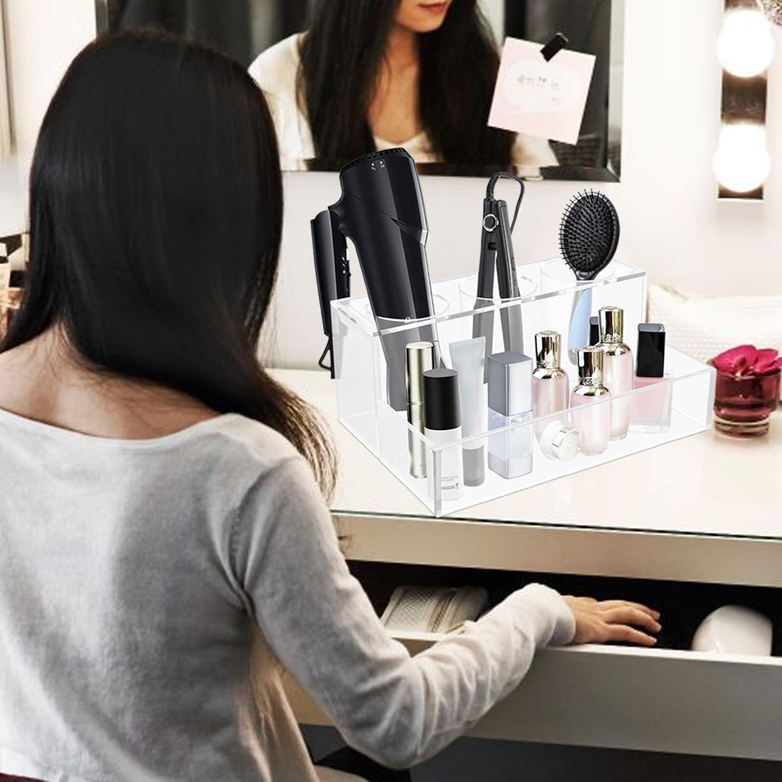 Generico Organizer für Haarstyling-Werkzeuge, Organizer für Haargeräte, Schreibtisch-Organizer für Werkzeuge – Organizer und Halterung für das Styling von C