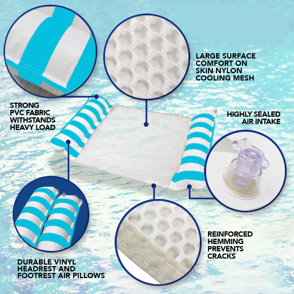 Hamac Gonflable 7WUNDERBAR – Matelas D’eau Flottant Pour Adultes, Détente Assurée à La Piscine !