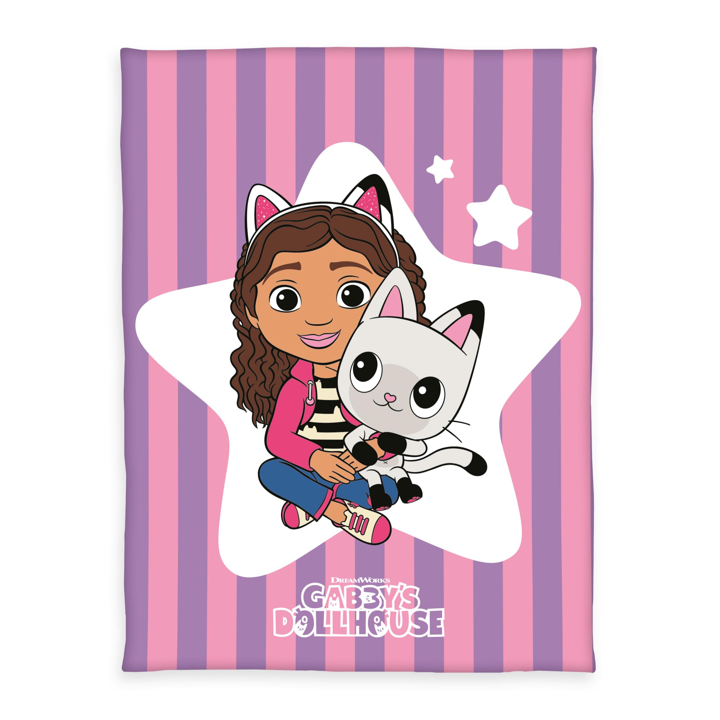 Herding Gabby's Dollhouse Fleece Blanket, Approx. 130 x 170 cm, 100% Polyester, Multi-Coloured