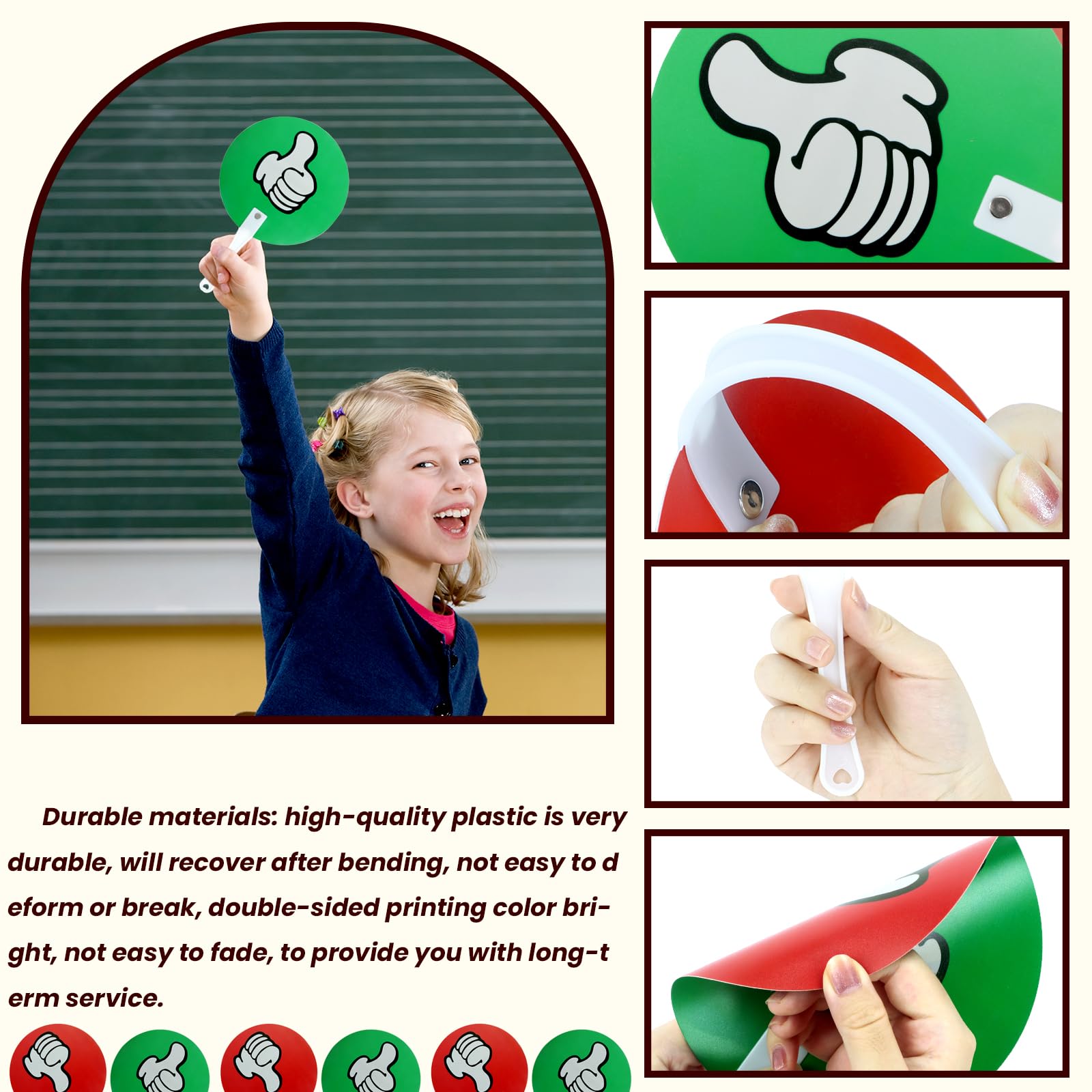 30 Pack Thumbs up Thumbs Down Classroom Voting Paddles Small Group Classroom Supplies Teacher Supplies, Yes or No Classroom Signs Student Supplies - Image 3