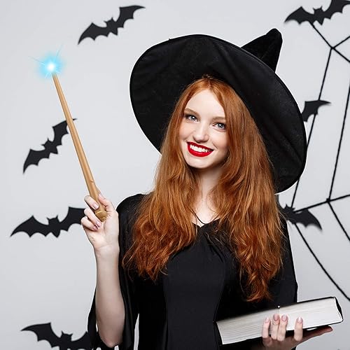 Miniatura 10 de Gejoy Varitas de mago de 2 piezas con luz mágica y sonido para cosplay azul