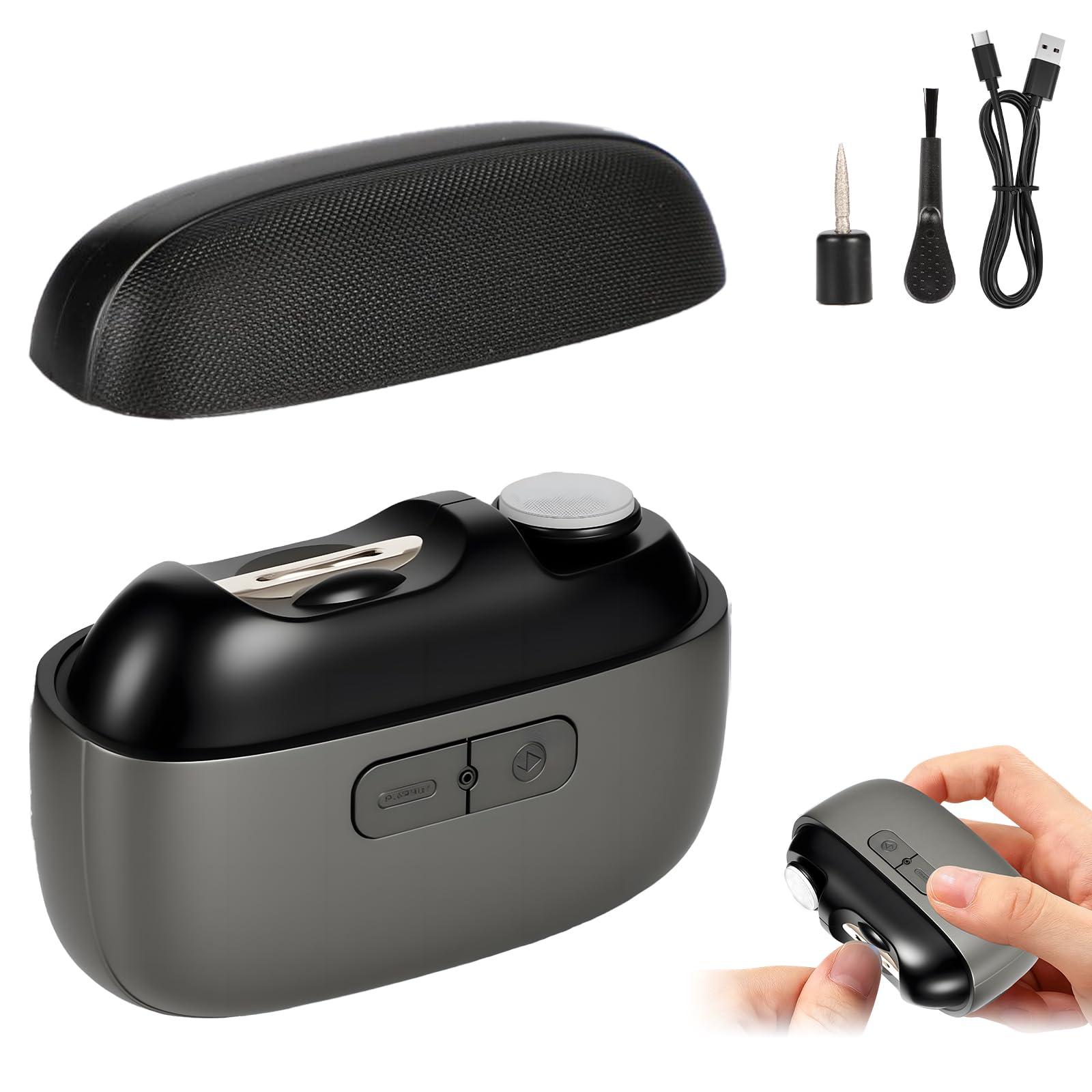 Upgraded Electric Nail Clipper Smart Nail Clipper 3-in-1 Automatic Electric Nail Clipper with Polishing with LED Light and