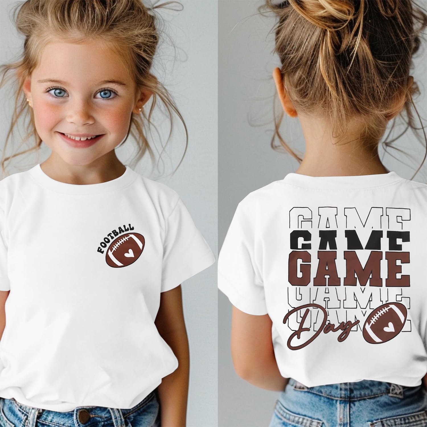 Toddler Game Day Shirt Football Sunday Tshirt for Girls Boys Rugby Athletic Outfit Kids Sports Fans Top 2-8T - Image 6