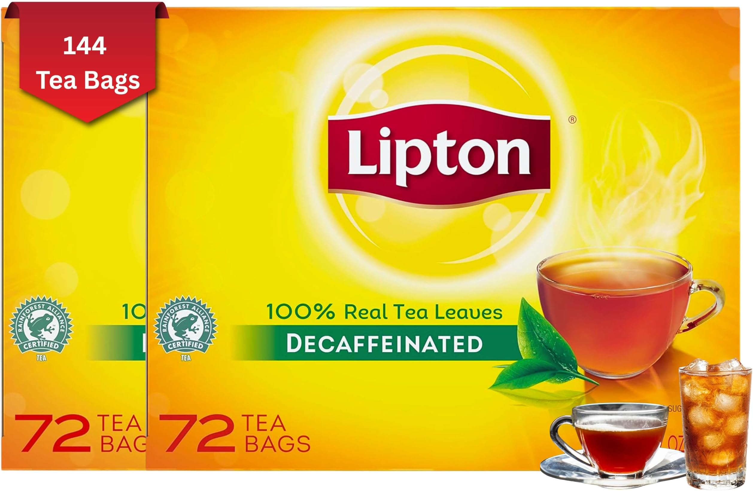 Decaffeinated Black Tea Bags, (Pack of 72 x 2) 144 Count