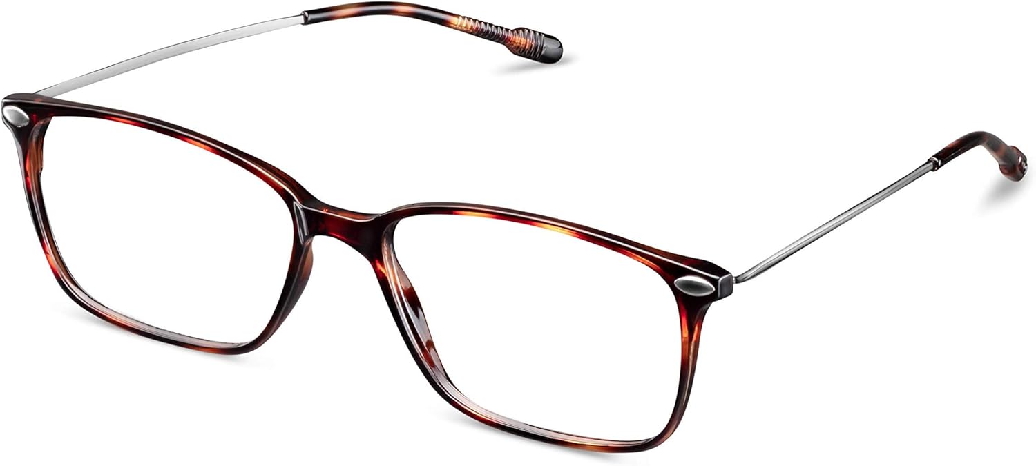 NOOZ Optics Unisex Anti Blue Light Glasses - Lightweight Glasses Without Correction for Women & Men with Compact Case BAO