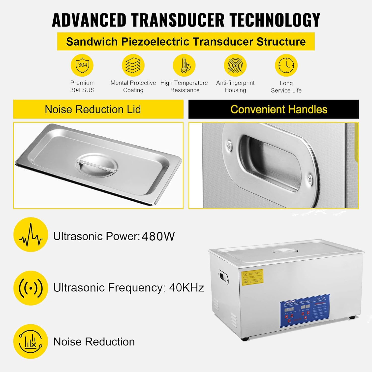 22L Ultraschallreinigungsgerät Ultraschallgerät Reinigungsgeräte Ultraschallreiniger Reinigung Ultrasonic Cleaner mit Heizung Digital Timer für Brillen Schmuck Zahnprothesen Münzen