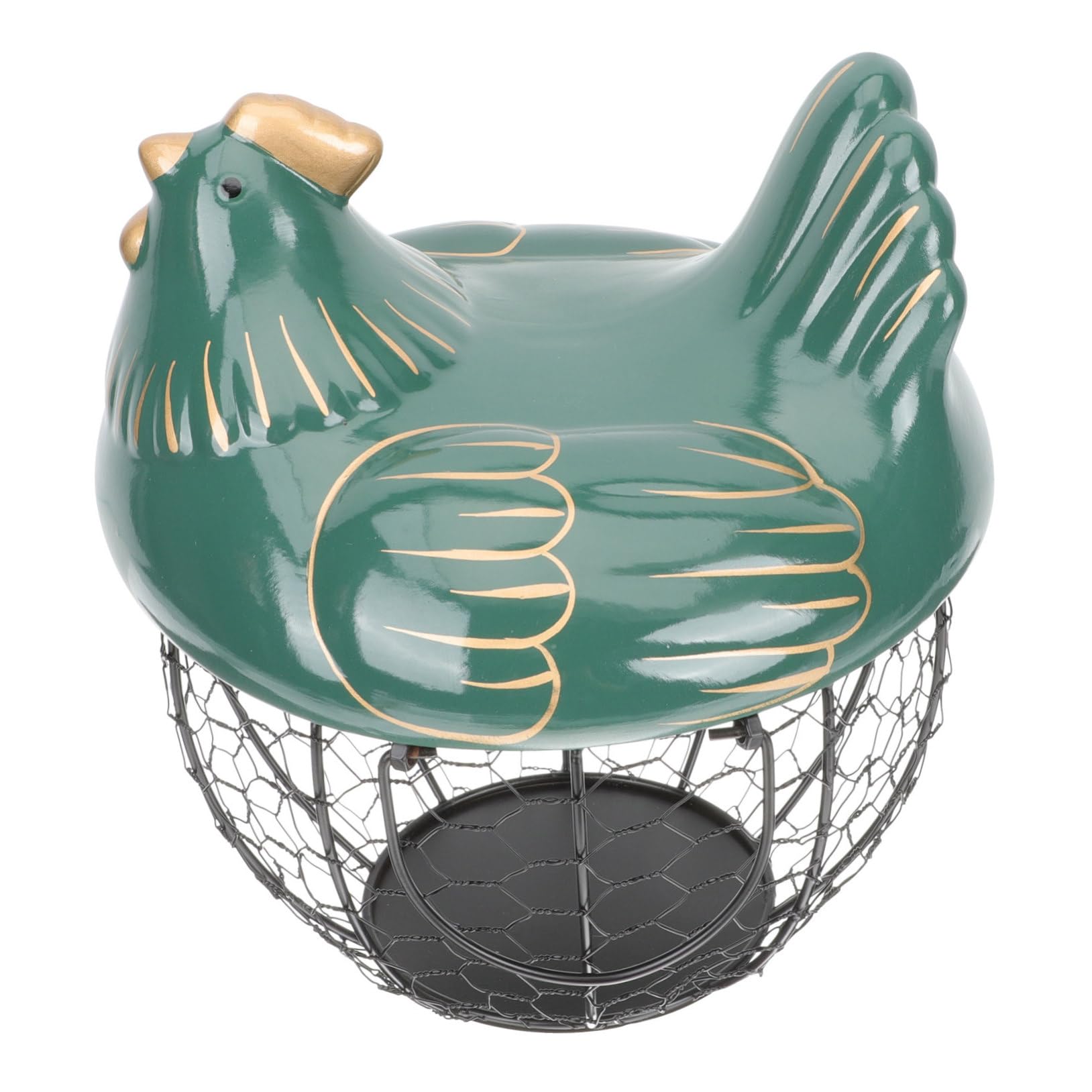 Porte-œufs Portable en Céramique et Fer, Panier Poule Couvercle