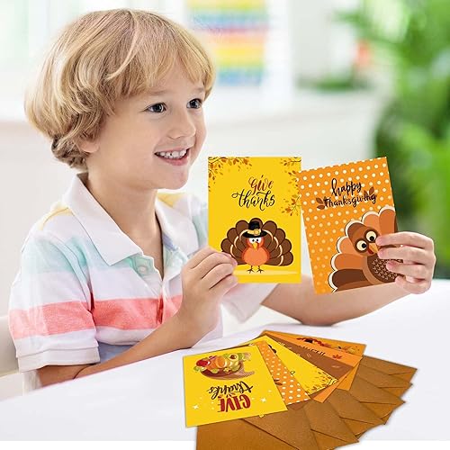 Miniatura 5 de Funnlot Tarjetas de Acción de Gracias, 36 tarjetas de Acción de Gracias a granel con sobres para tarjetas de agradecimiento familiares, otoño,