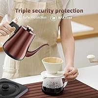 Vista 6 de Gooseneck Electric Kettle 1.0L, 1000W Rapid Boil In 4 Min, Stainless Steel Tea Kettle, Pour Over Coffee Kettles For Office/Tea/Travel/Kitchen, Auto