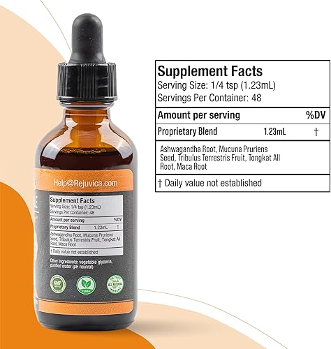 Miniatura 7 de Rejuvica Health Masculino activado - Tintura avanzada de soporte de libido masculino - Entrega líquida mejorada para una mejor absorción -