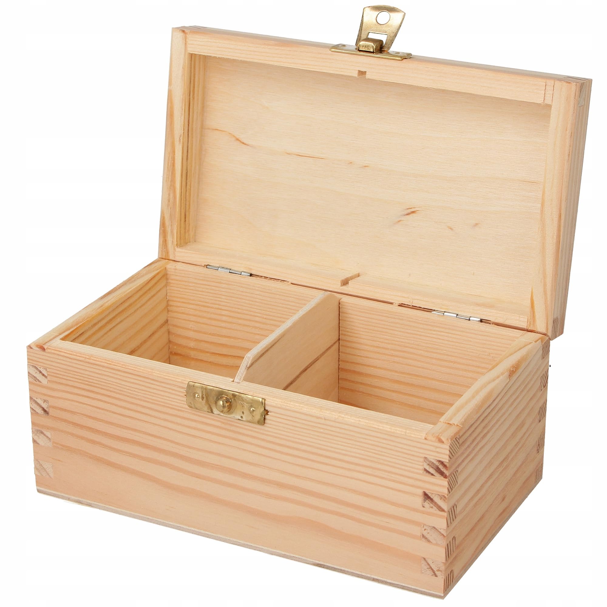 Wooden World Wooden Tea Box organizer with partition for 2 separate tea types - Box for craft decoupage pyrography