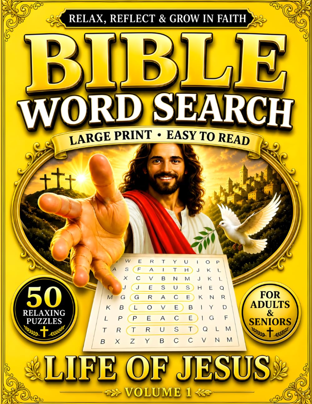 Bible Word Search - Life of Jesus: Large Print Puzzles for Adults and Seniors with Inspirational Scriptures and Solutions
