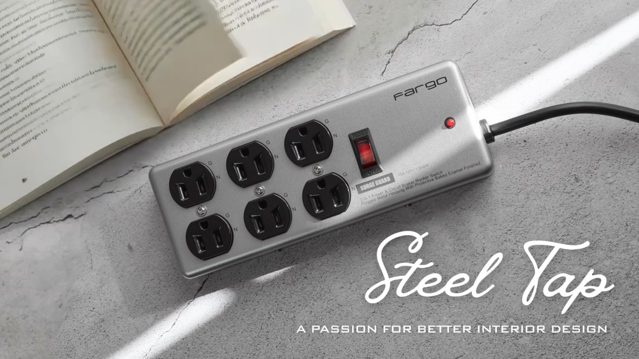 Amazon.co.jp: Fargo 延長コード 4個口 雷サージ 一括スイッチ付 STEEL