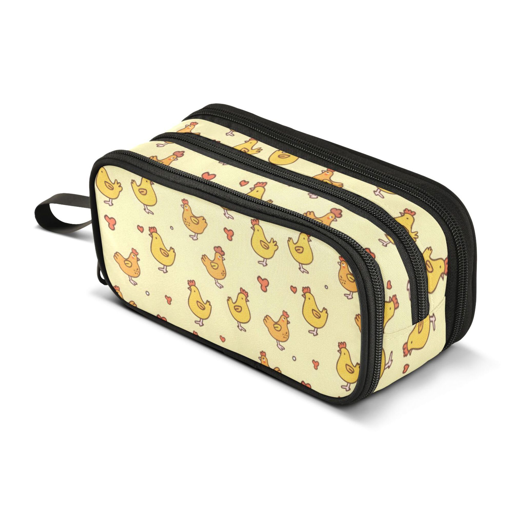 ALAZA Large Pencil Case, Big Capacity Pencil Bag Pen Pouch Holder 3 Compartments,Cute Chicken School Office Supplies Stationery Makeup Bag Storage Organizer for Students Girls Boys Women Men — image 1