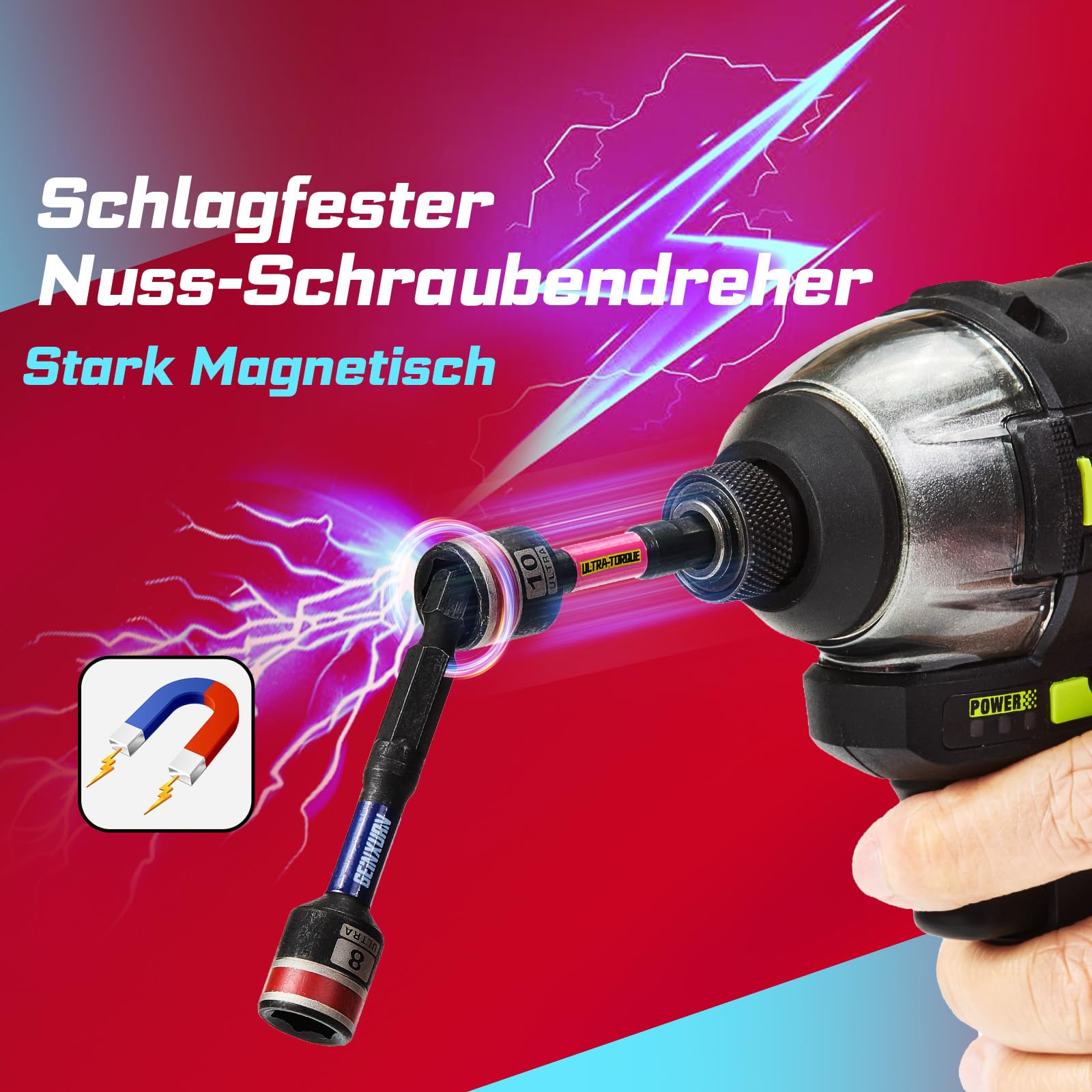 Geinxurn 99tlg. Schrauber Bits Set (Torx, Kreuz, PZ, Hex, SL), S2-Stahl Magnetische Bitsatz, inkl. Bit Halter, Stecknuss Adapter, Steckschlüssel, PH2 Bit mit Tiefenanschlag im Grau Aufbewahrungsbox