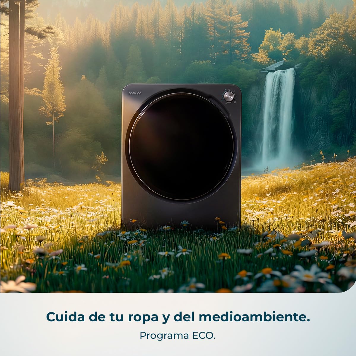 Cecotec Mini Secadora de Evacuación 2,5Kg Bolero DressCode Dry 3150V Dark. 950W, 6 Programas, Programa ECO, Control Knob Intuitivo, Secado Rápido y Eficiente, Ideal Espacios Pequeños, Acero