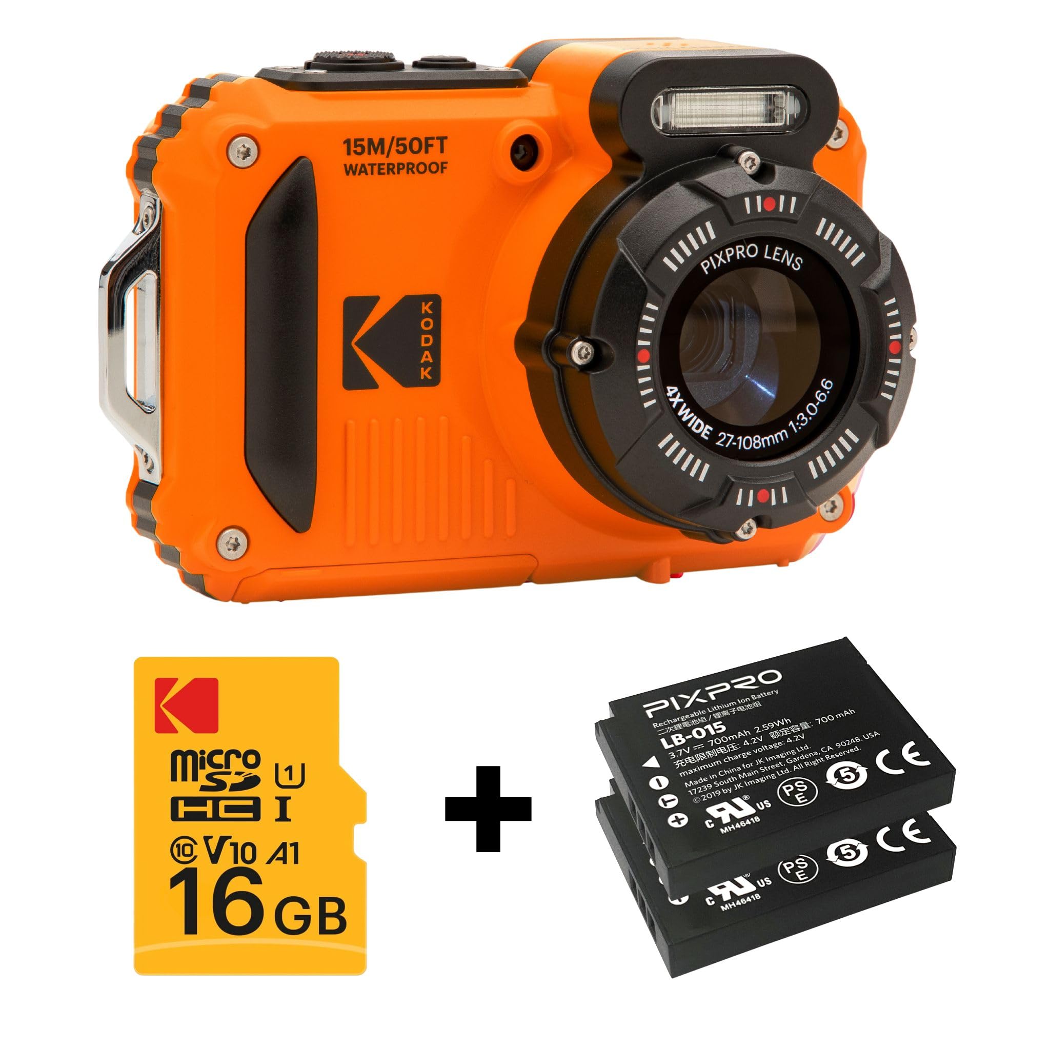 Camara Acuatica KODAK Pixpro Pack WPZ2 con 2 baterías + 1 Tarjeta MicroSD