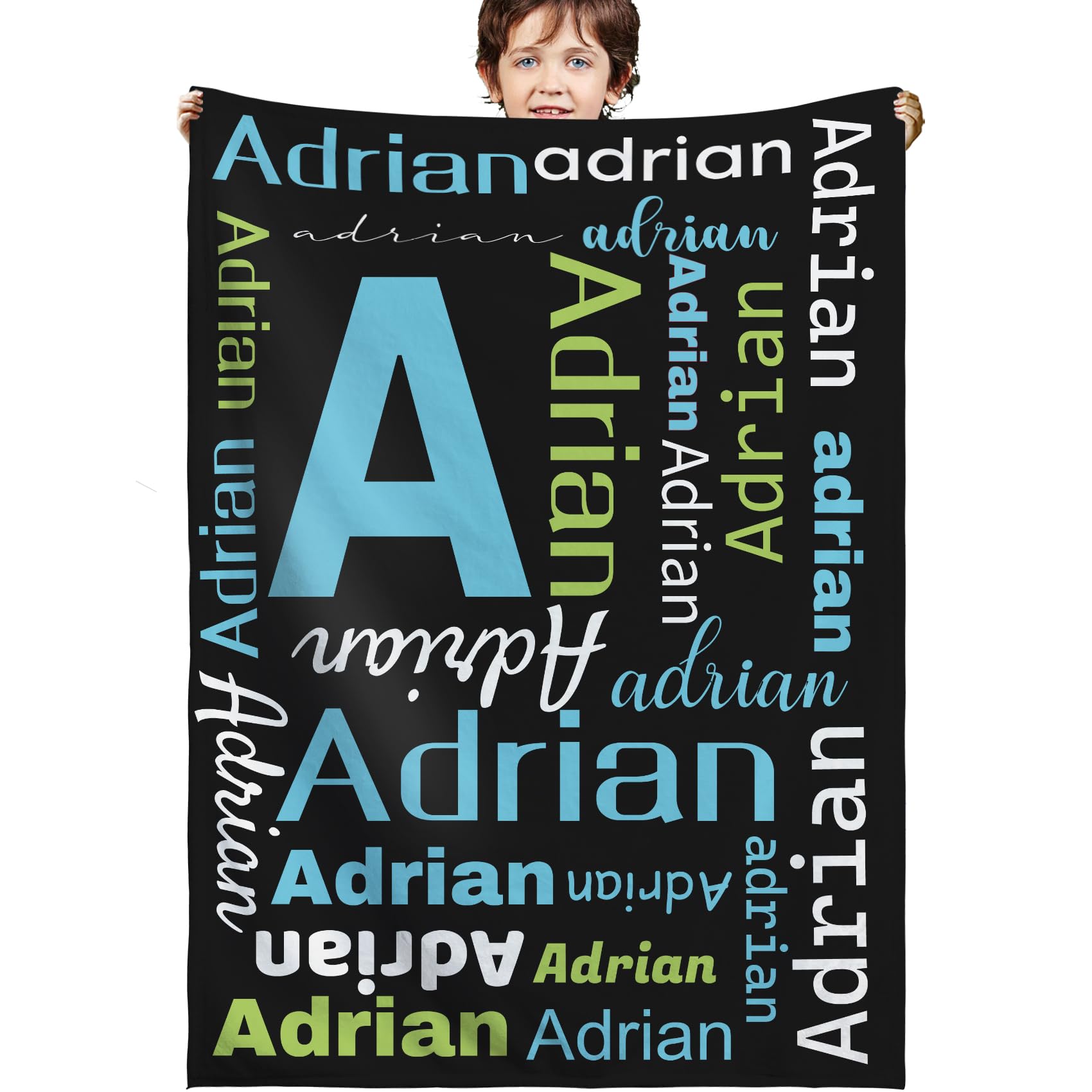 XNBTIM Personalised Baby Blanket,Customised Baby Blanket for Newborn,Custom Kids Blanket, Personalized Blankets for Kids adults,Name Blankets Personalized Kids,Birthday Christmas Valentines Day Gift