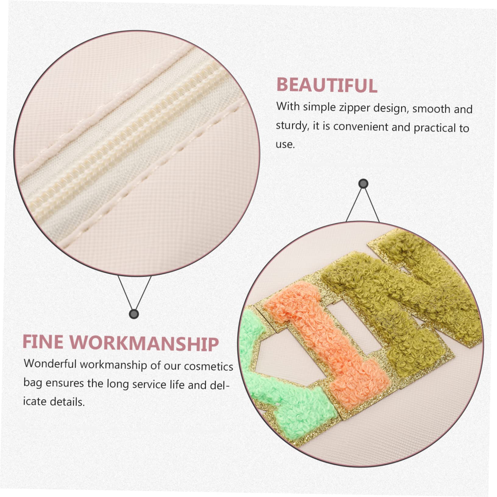 FOMIYES 4piezas Bolsa De Maquillaje Grande y Práctica Bordado Neceser para Cosméticos Organizador De Viaje para Mujeres y Niñas Almacenamiento De Artículos De Tocador