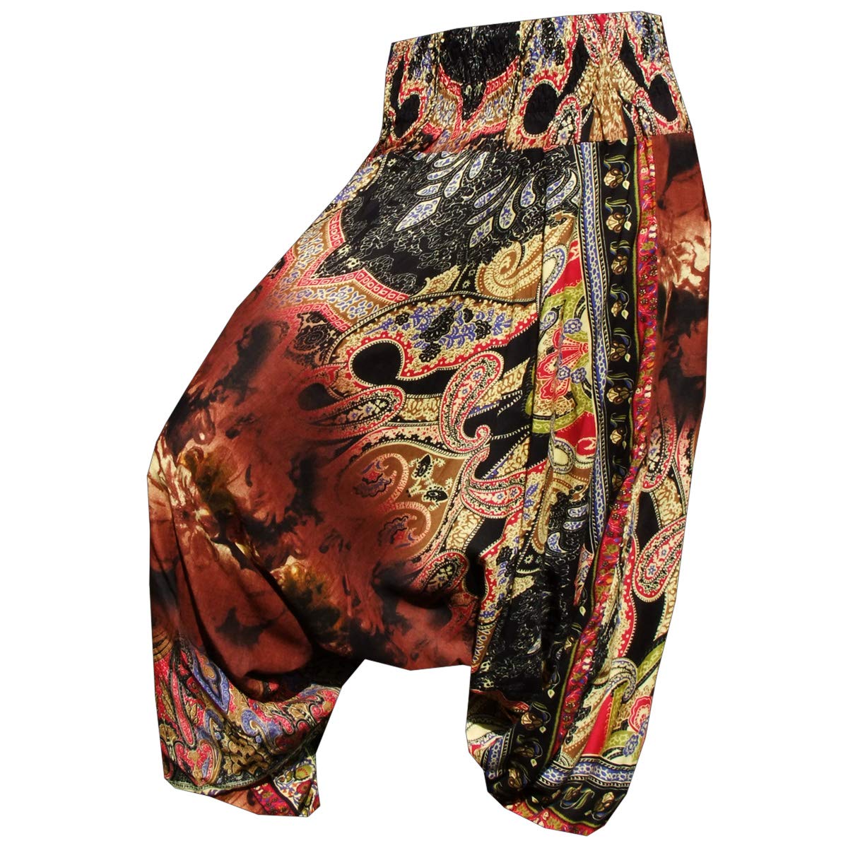Panasiam Unisex Batik-Brown Aladin Batik Pants, L Batik In Brown