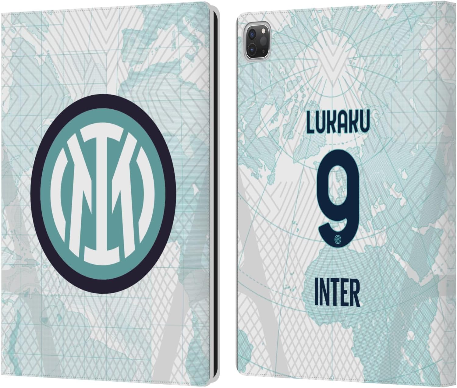 Head Case Designs Officially Licensed Inter Milan Romelu Lukaku 2022/23 Players Away Kit Leather Wallet Case Compatible with Apple iPad Pro 13 M4 2024