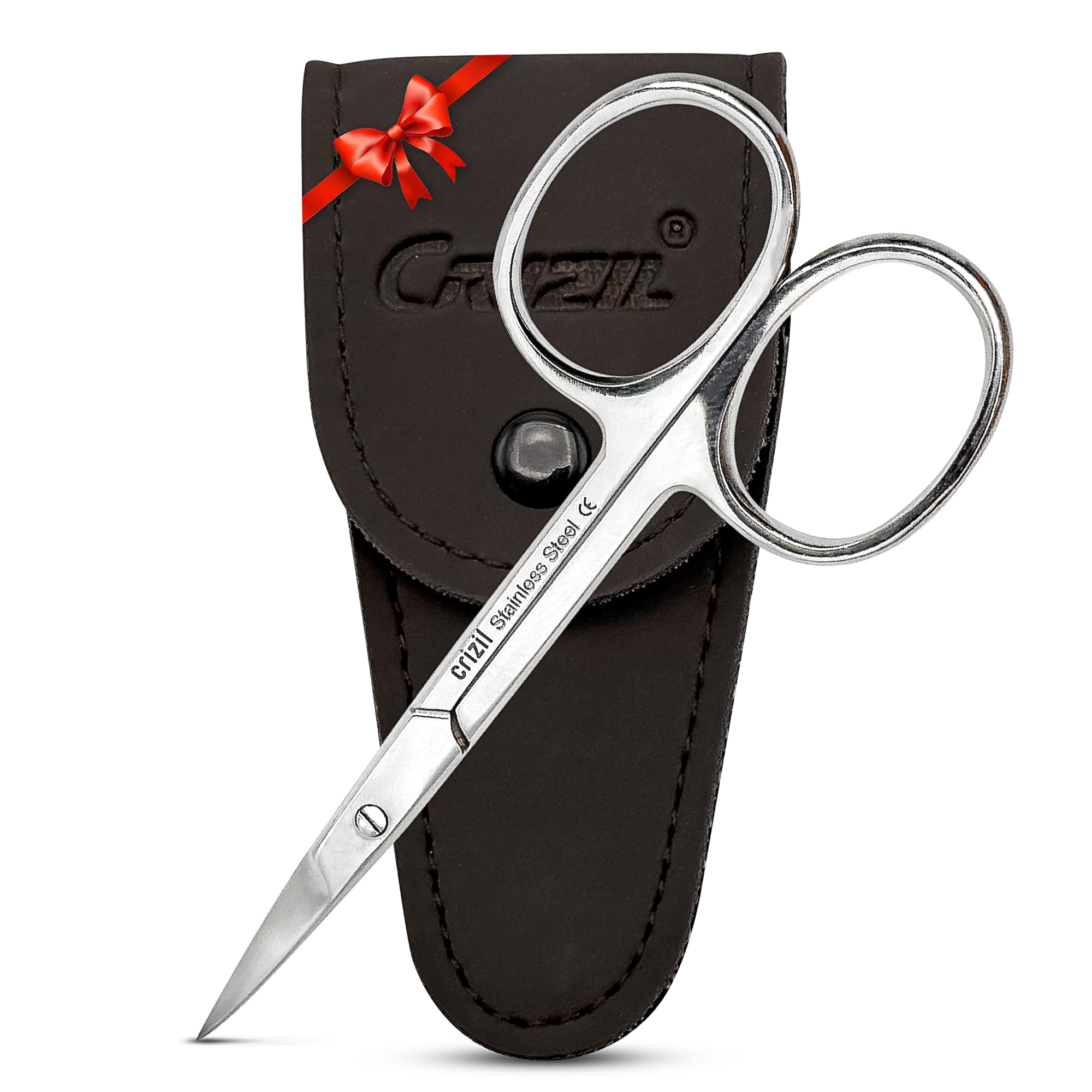 Nail Scissors for Women &amp; Men – Stainless Steel, Curved Blade, Sharp Scissors for Toenails, Manicure, Pedicure, Cuticle For Home &amp; Professional Use (Nail Scissors With Leather Case)