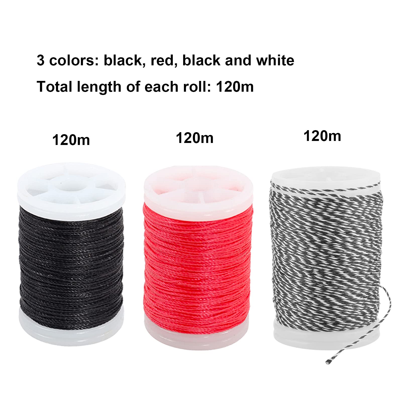 Corda In Nylon Per Tiro Con L'Arco Fafeims - 120 M, Nero, Per Servicing E Riparazioni - Foto 2