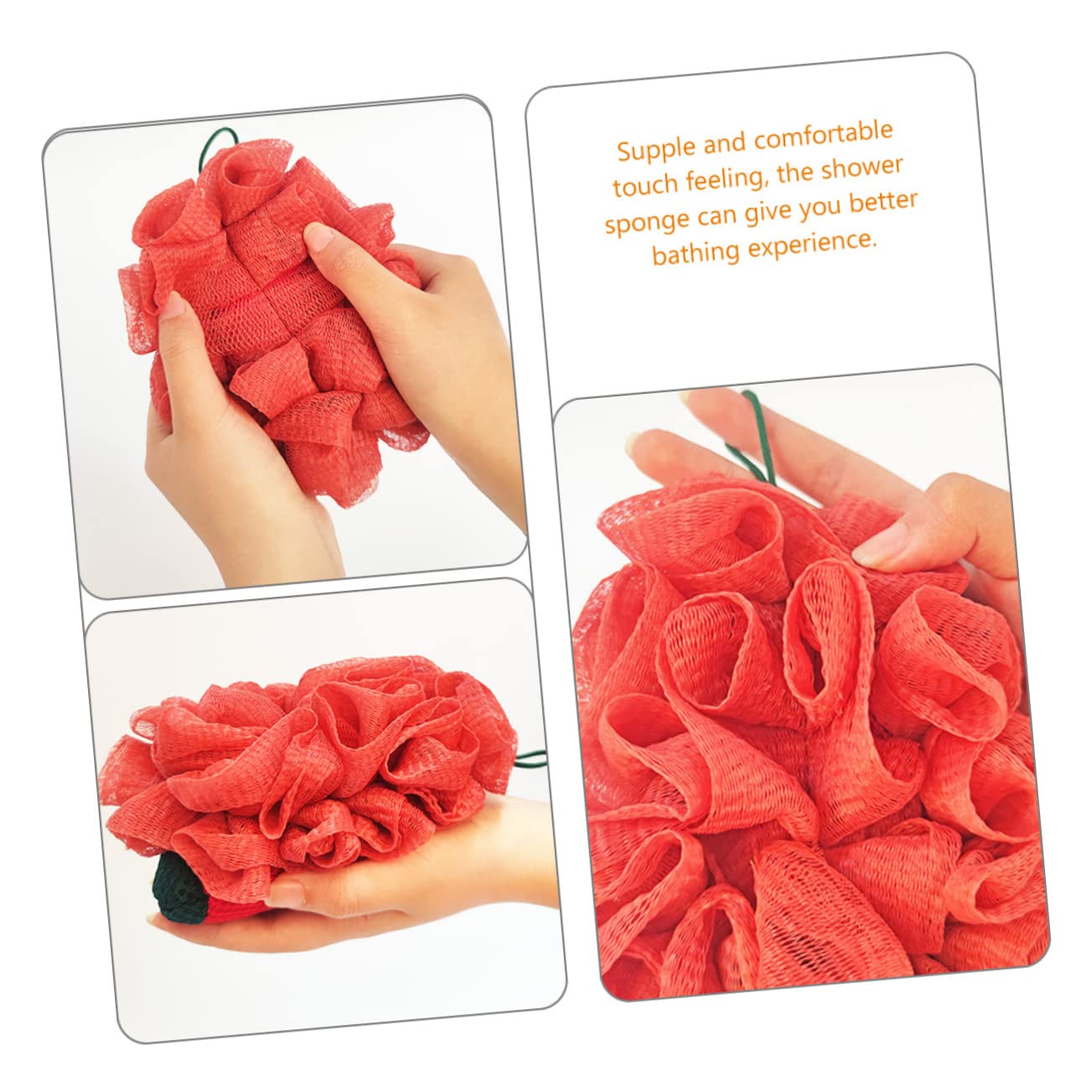 FOMIYES 4piezas Esponja De Caricatura Lanyard Bola De Baño Exfoliante Portátil Para Adultos Para Ahorro De Espacio y Secado Rápido