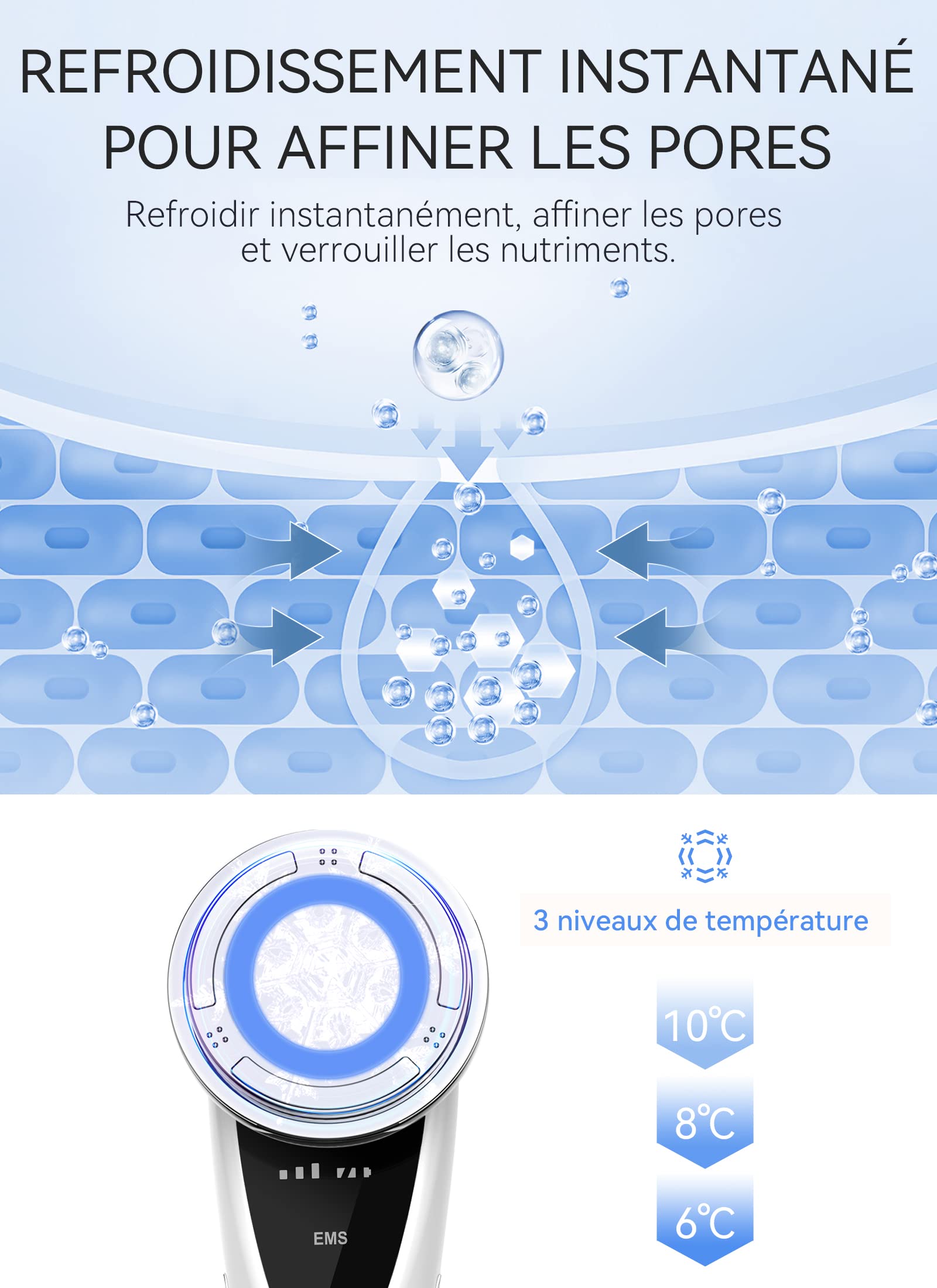 ANLAN Appareil Anti Rides, 5 en 1 Dispositif de Beauté anti-âge, Appareil pour Soin Visage, Nettoyage en Profondeur, Lifting Visage, avec Tampons Démaquillants