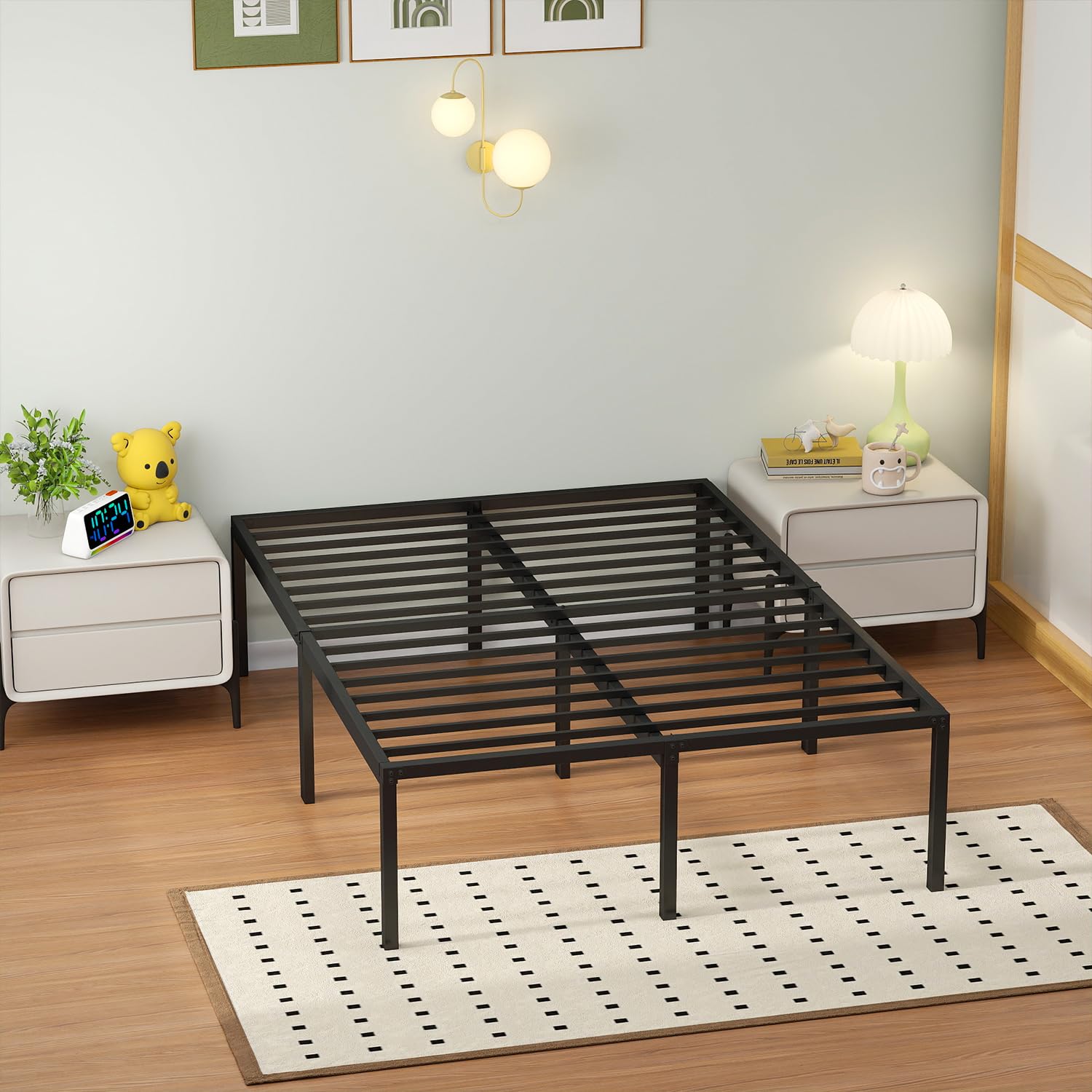 Amazon.com: PayLessHere 18 Inch Full Size Metal Platform Bed Frame