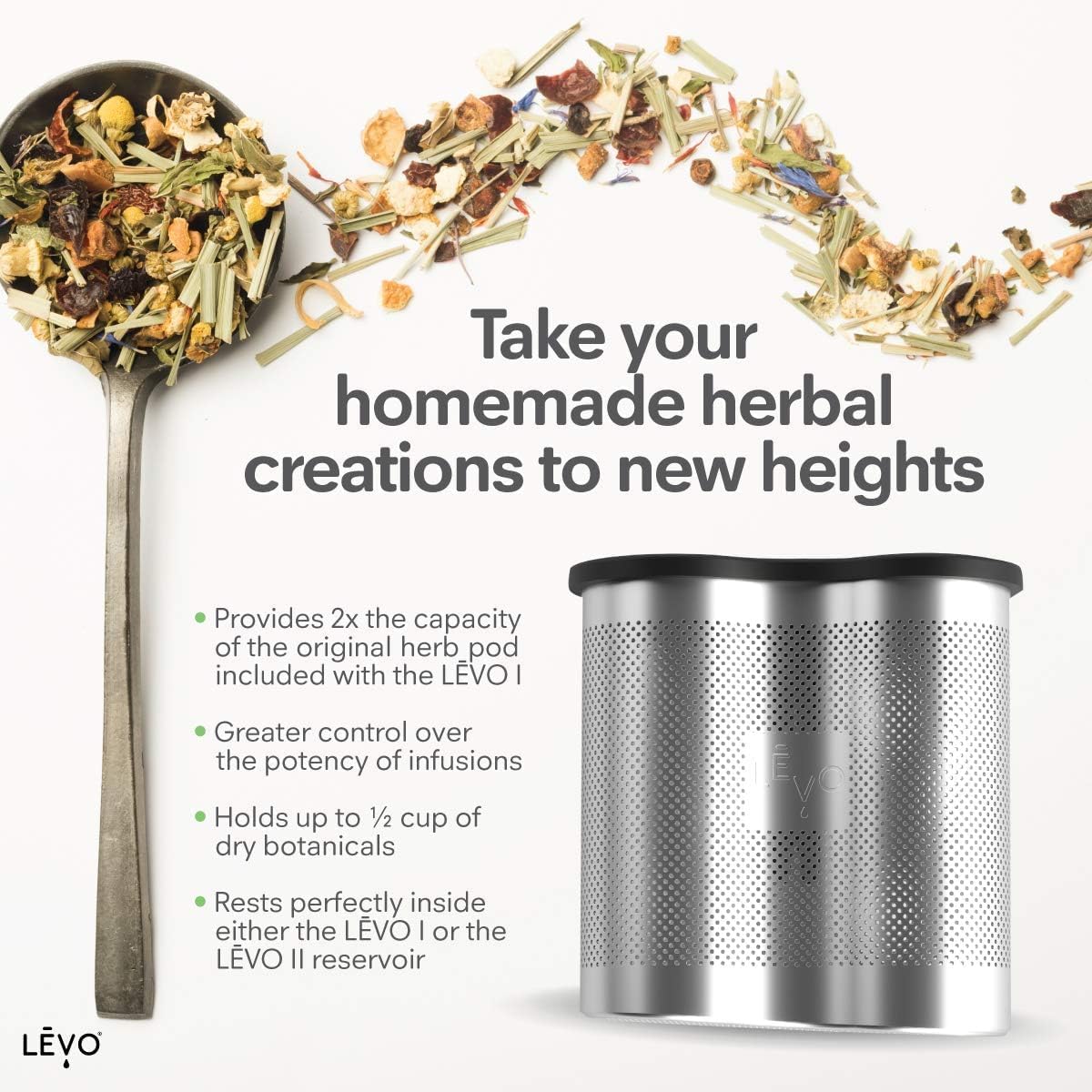 LEVO Lux Infuser Essential Bundle in Black Steel – Includes Herb Press, Herb Block Tray (Grey), Extra Power Pod & Infusion Sprayer - Make Your Own Infused Oils & Butter - Easy Herbal Infusion Kit