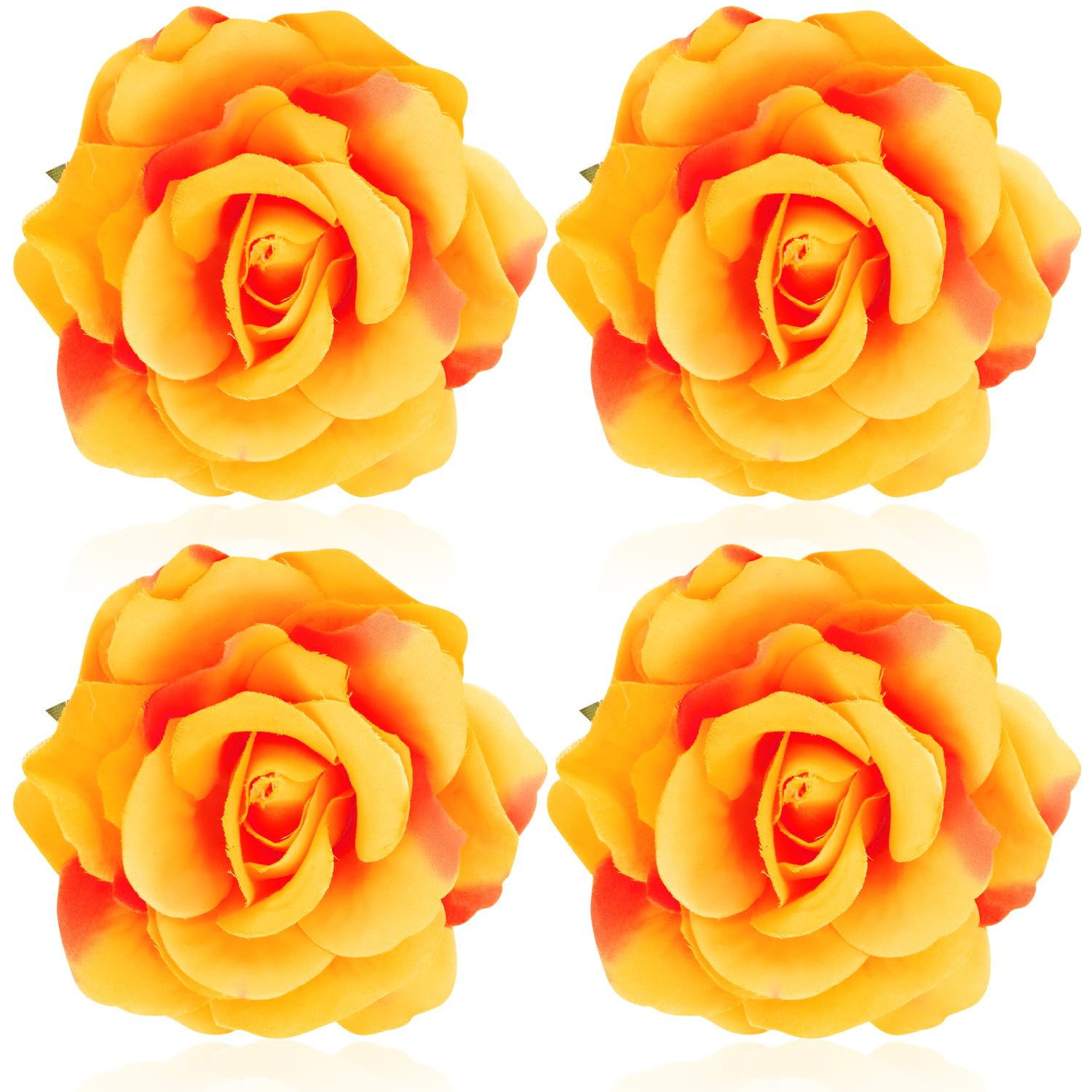 Atoden Orange Rose Hair Clip, Flower Rose Clips for Hair, Hawaiian Floral Hair Pins Rose Flower Brooch Mexican Decorative Headpieces for Women Girls