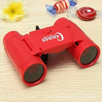 Toys ON Hills Amazing World Smallest Binocular Day & Night Use Polarized Folding Telescope for Kids II XXX Small Size II RED Colour II- ( A Pack of 1 )
