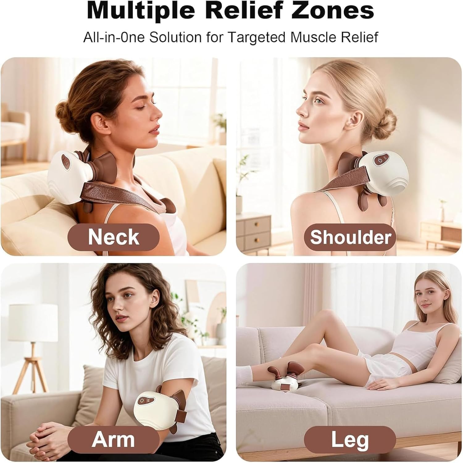 4D Bionic Neck Massagers, Neck Massager with Hands, Wireless Neck Shoulder Massager, 3 Levels & 2 Temperature, Portable Wireless Electric Back Massager for Body Muscle Pain Relief, Gifts for Men Women