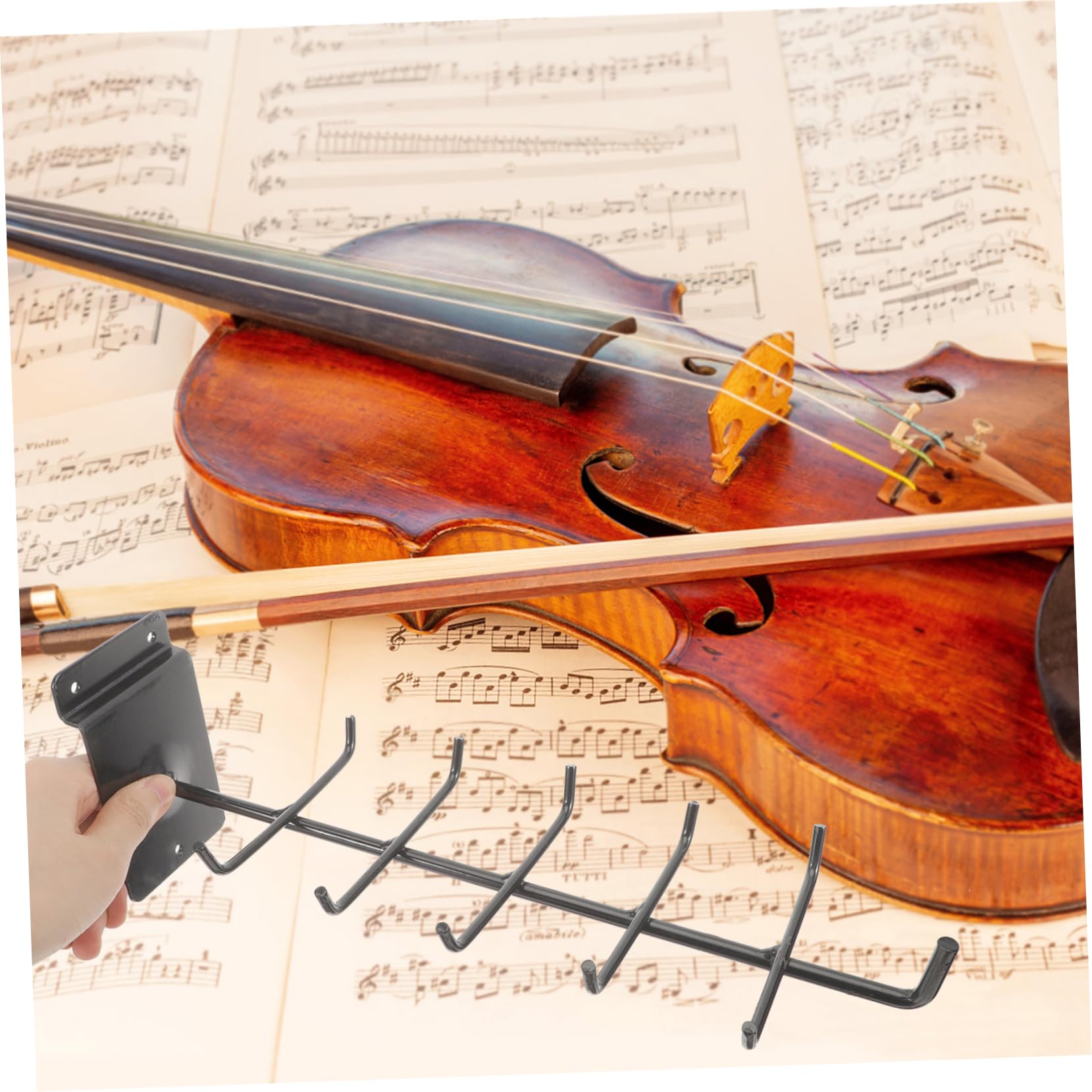 Hemoton Bow Hanging Rack Violin Bow Hanger Wall Mount Easy to Install Stylish for