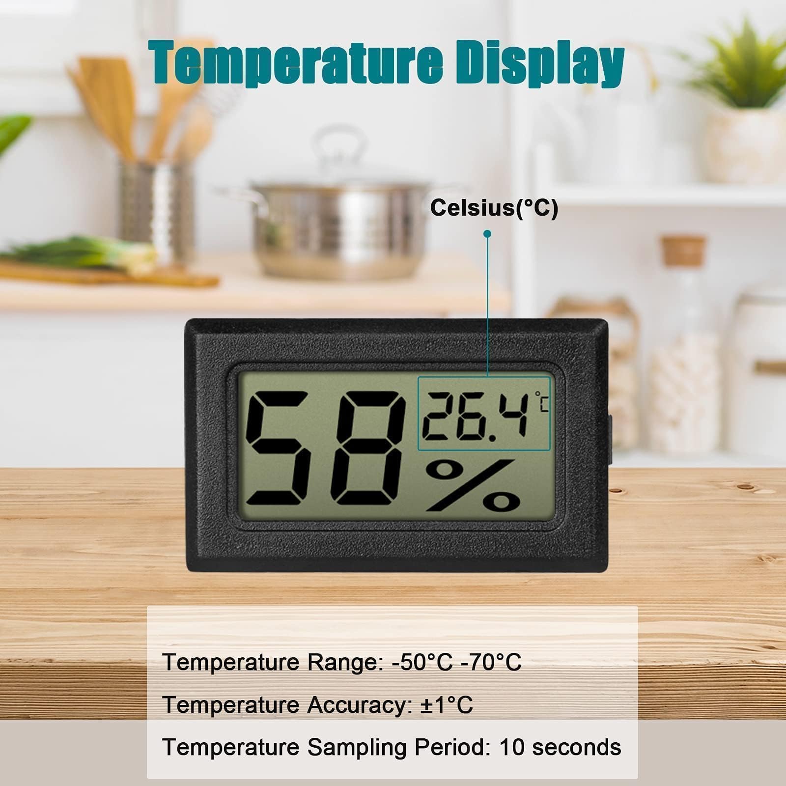 EEEKit Pack de 8 Mini Termómetros Higrómetros Digitales, Monitor de Humedad y Temperatura Ambiente Interior para el Hogar, Celsius
