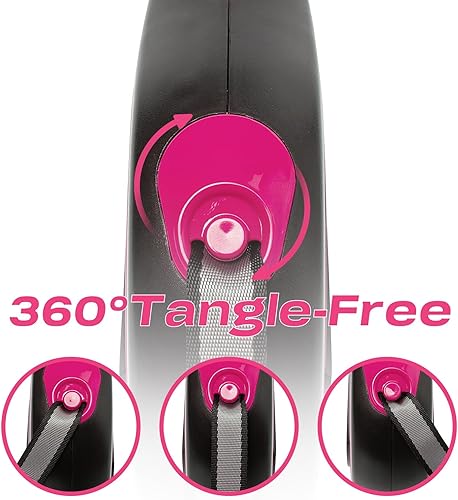 Miniatura 4 de PINA Correa retráctil para perro, correa de perro de 26 pies para perros pequeños, medianos y grandes de hasta 110 libras, cinta de nailon