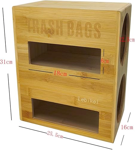 Miniatura 3 de Dispensador de bolsas de basura 2 en 1 para 13 galones, dispensador de almacenamiento de bolsas de basura debajo del fregadero, dispensador de