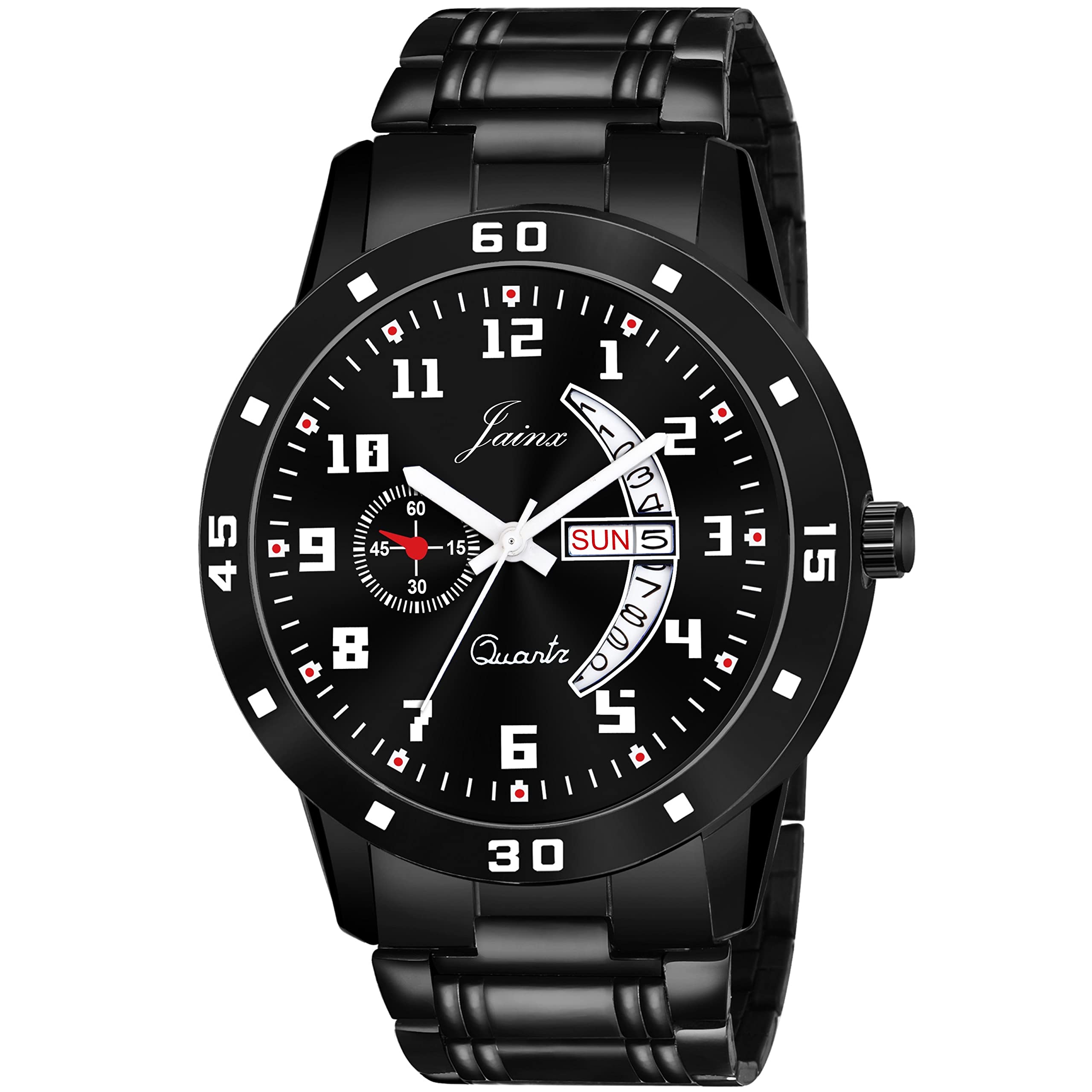 jainx Black Metal Chain Analog Wrist Watch for Men - JM7130 (B0B84QM52Z) Amazon Price History, Amazon Price Tracker
