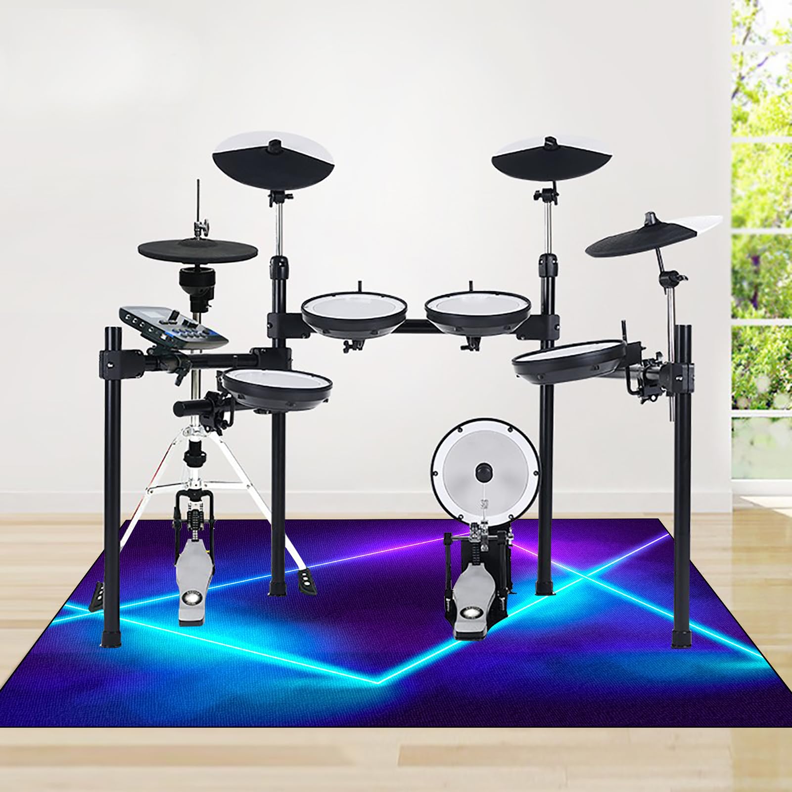 200 x 160 cm Schallschutz Teppichmatte Trommel Teppiche Drum Teppich Drum Rug rutschfeste Drum Matte für Akustik Schlagzeug Drum Kits Bass Drum Elektronisch Snare Klavier Musikinstrumente Teppich