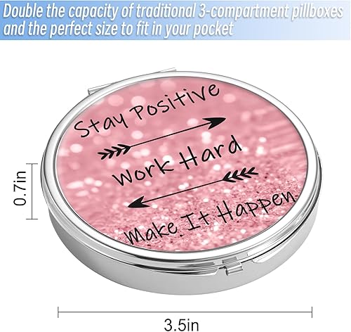 Miniatura 5 de Pastillero, organizador de pastillas grande (capacidad portátil de 7 compartimentos), bolsillo o cartera, organizador de medicamentos de viaje