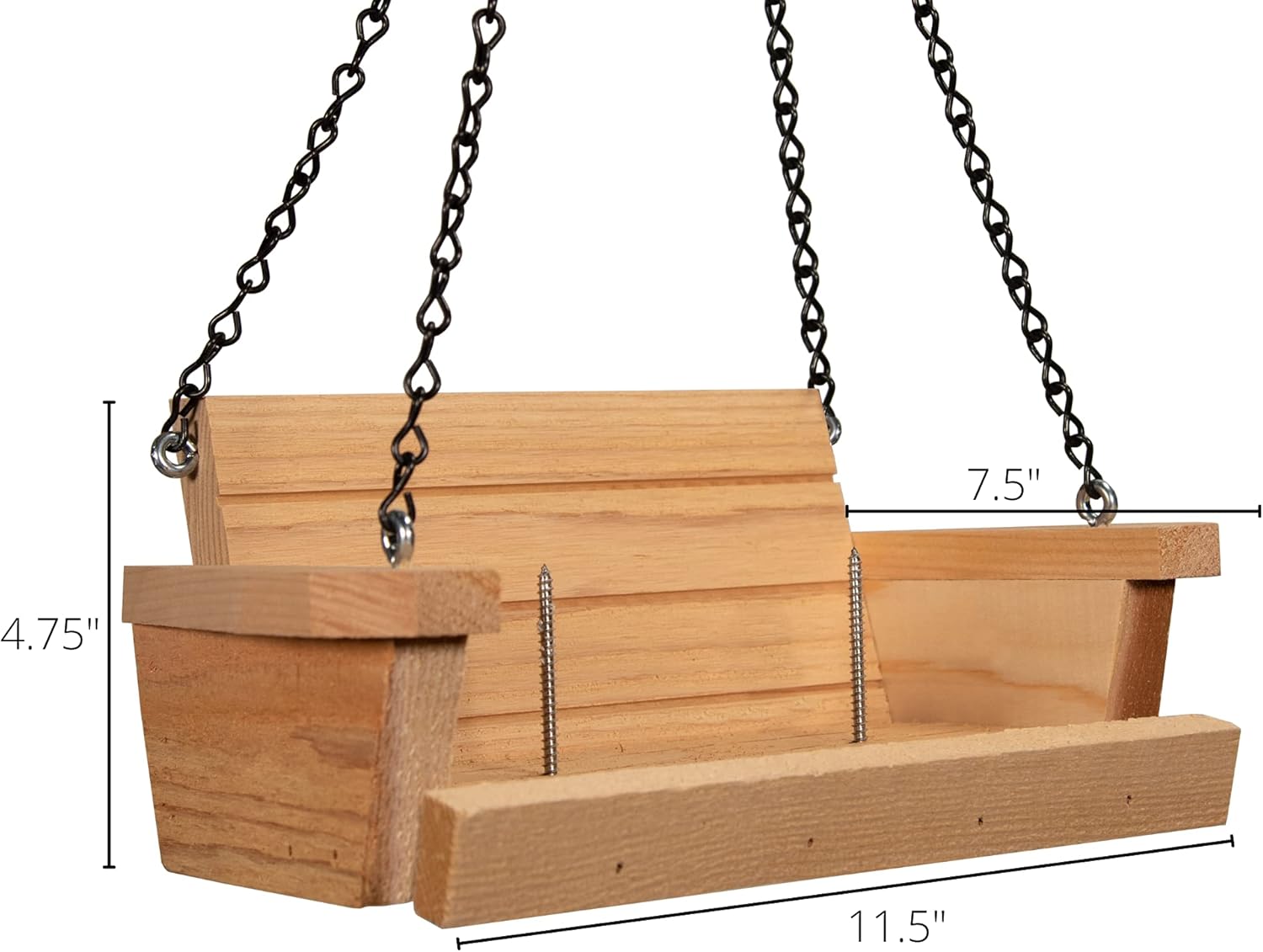 JCs Wildlife Cedar Squirrel Swing Corn Cob Feeder - Holds 2 Ears of Corn - Squirrel Feeder, Squirrel Corn Feeder Chair - Cute Swing Feeder for Squirrels - Fill with Corn and Hang